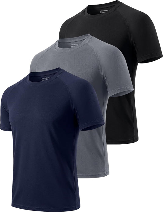 Heren sportshirts 3 of 5 stuks sneldrogend en ademend – fitness shirt – hardloopshirt
