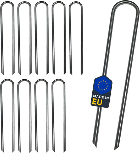 Tentharingen, roestvrij staal, 10 stuks, 30 cm, 6 mm, haringen voor tent, roestvrij, extra stabiel, stormharingen, grondanker, camping, grondanker, trampoline, anker voor tuin en camping