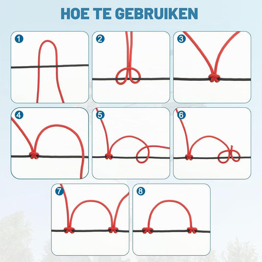 Boogschieten D-lus touw 3 m x 2,5 mm (2 stuks) - Polypropeen D-ring release koord - Compound boog pees accessoire