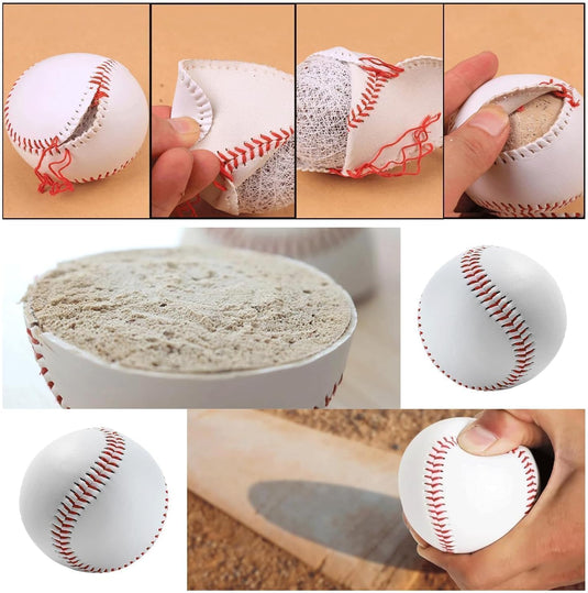 2 stuks honkbalballen, met de hand genaaid, zachte baseballs, 22,9 cm baseball, PU zachte honkbal, training honkbal, honkbal softbal, voor volwassenen en jongeren