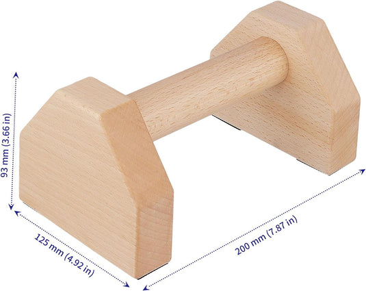 Houten parallettes 2 stuks 20 cm met antislip rubberen voeten – push-up bars – calisthenics