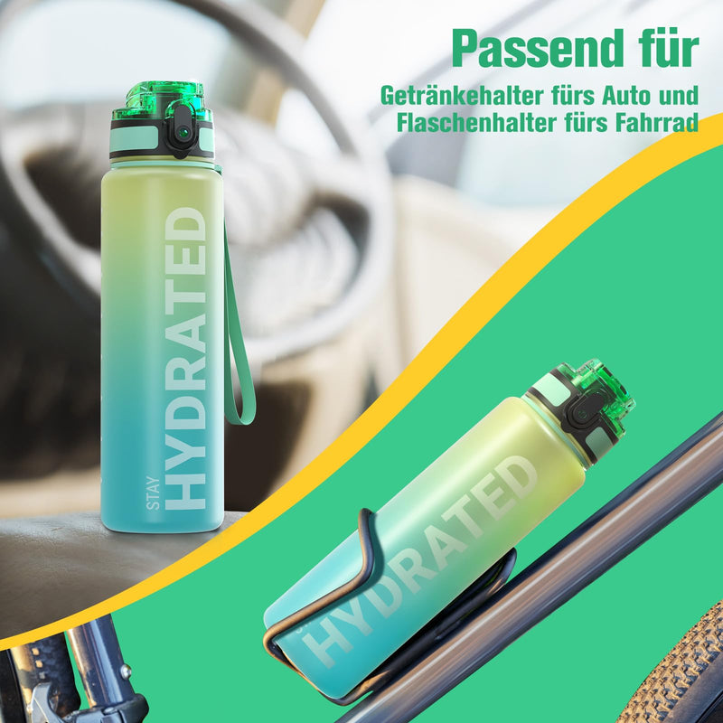 Load image into Gallery viewer, Drinkfles 750 ml BPA-vrij met tijdmarkeringen en lekvrije dop – waterfles – sportfles

