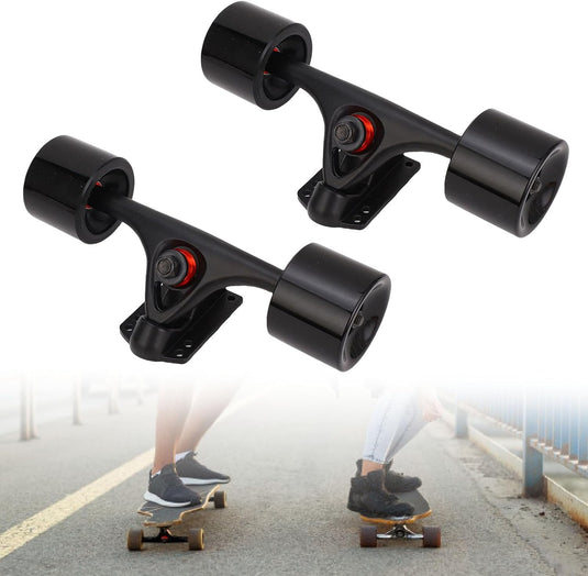Longboard trucks 7 inch met 65 x 51 mm wielen 2 stuks – complete truck set – skateboard accessoires
