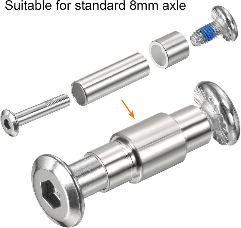 Laad afbeelding in Galerijviewer, PATIKIL Inline as lager Spacers, 8 Pack Skates Speed Spacer Hardware Aluminium voor 6 mm asrol, zilver
