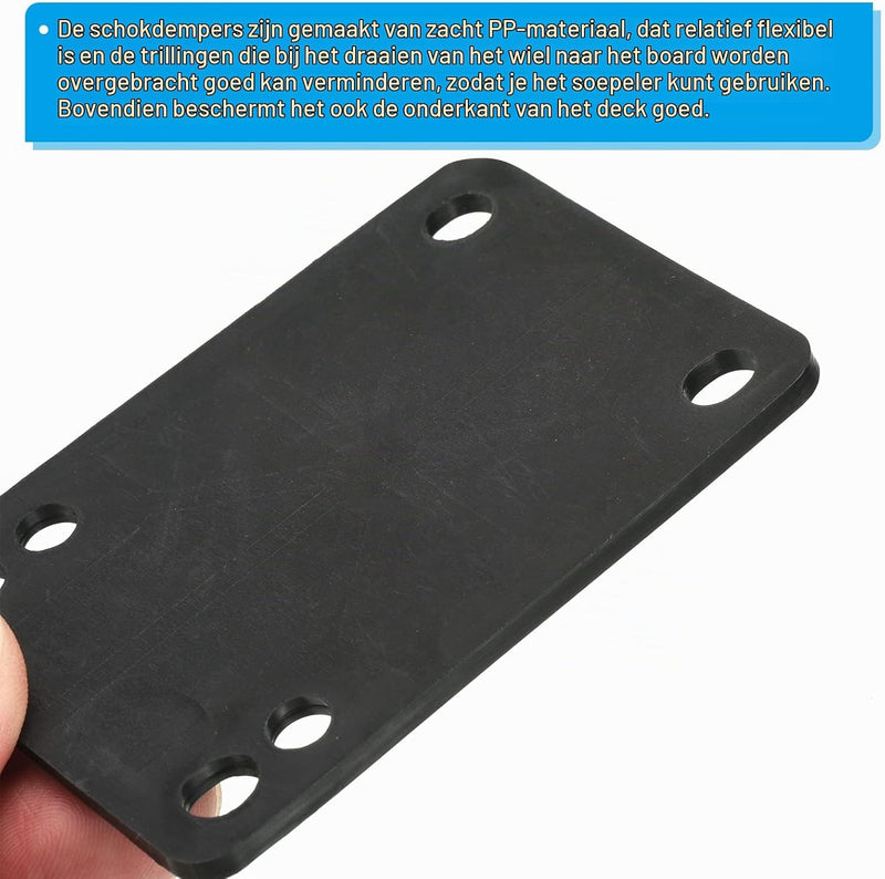 Laad afbeelding in Galerijviewer, Skateboard riser pads 3 mm 2 stuks met 29 mm schroeven en moeren – shock pads – skate accessoires
