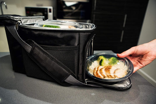 Meal prep bakjes set van 30 stuks 1 vak zwart
