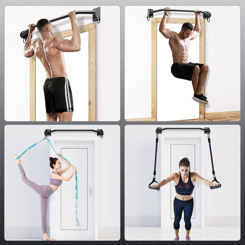 Load image into Gallery viewer, Heavy-duty optrekstang voor wand en balk tot 227 kg met accessoireringen – pull-up bar – krachttraining
