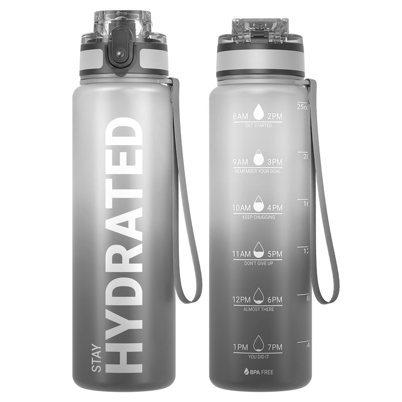 Load image into Gallery viewer, Drinkfles 750 ml BPA-vrij met tijdmarkeringen en lekvrije dop – waterfles – sportfles
