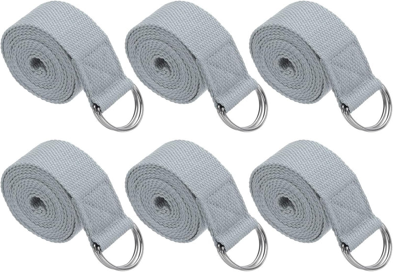 Laad afbeelding in Galerijviewer, Yogariemen 6 stuks 180 x 3,8 cm van katoen met D-ring bruin – stretchbanden – yoga pilates accessoires
