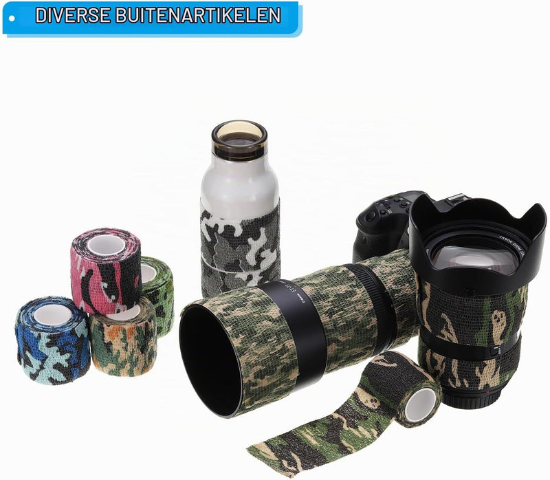Load image into Gallery viewer, Zelfklevende camouflageband 4 rollen 5 cm breed zwart – camo tape – outdoor accessoires
