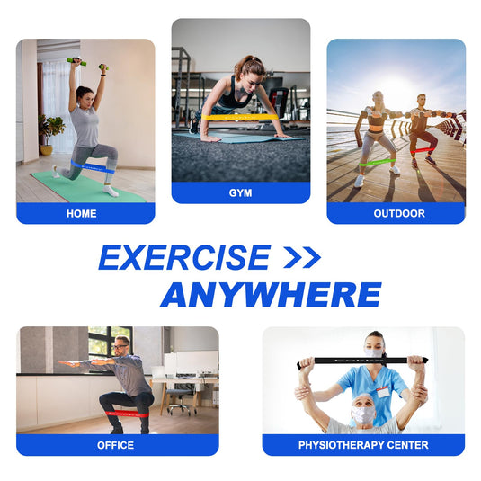 Fitness elastieken 5-delige set met verschillende weerstandsniveaus – weerstandsbanden – resistance bands