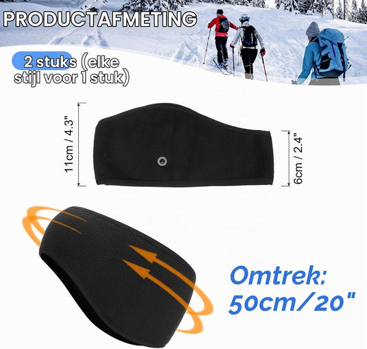 Fleece oorwarmers 2 stuks – warme sporthoofdbanden – hardloop fiets accessoires