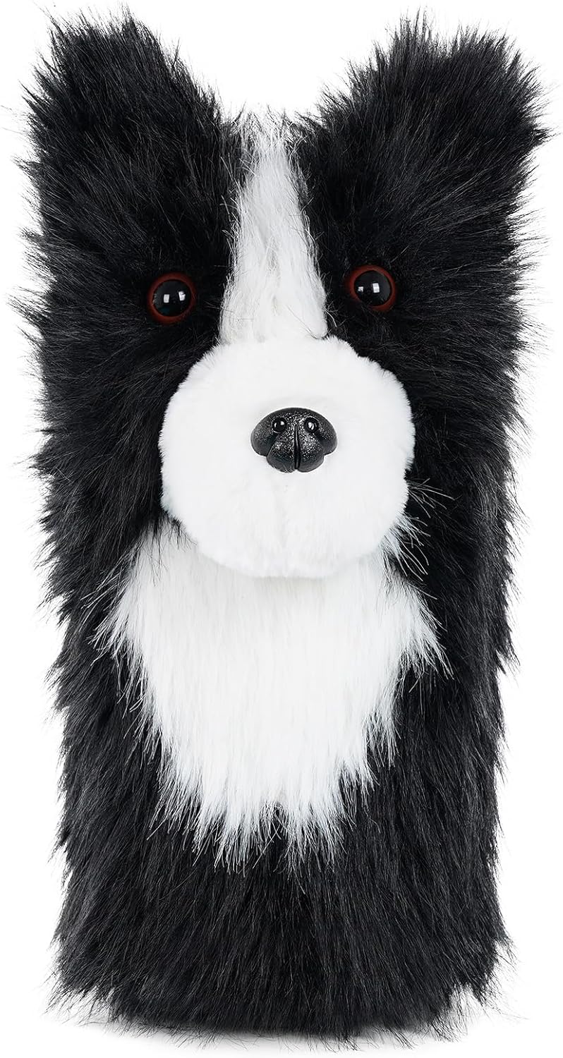 Load image into Gallery viewer, Pluche golfclubhoes met border collie hondenontwerp voor drivers tot 460cc – hondenheadcover – golfcadeau
