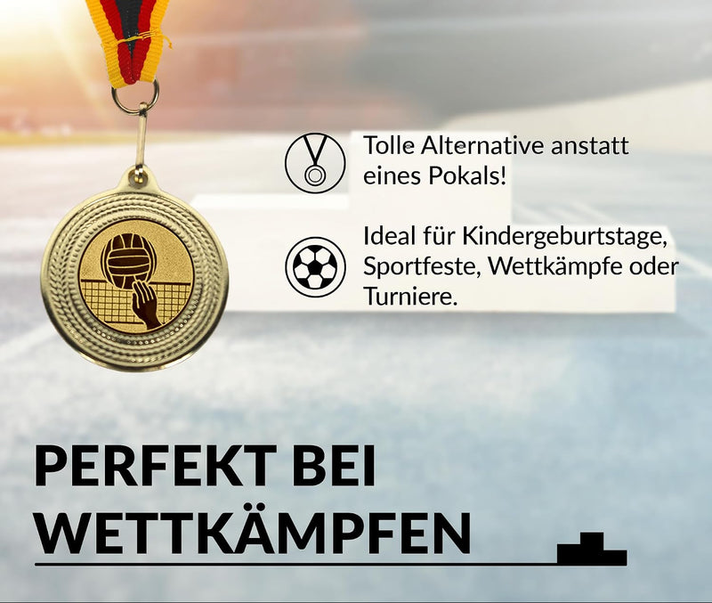 Load image into Gallery viewer, Volleyball medals set of 10 with ribbon
