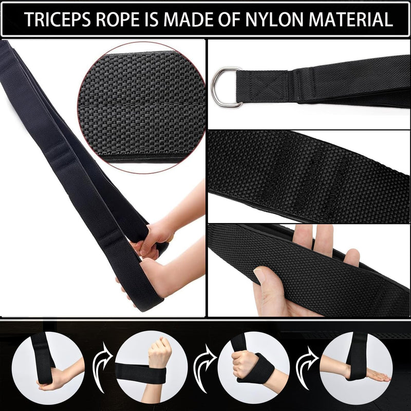 Load image into Gallery viewer, triceps touw fitness apparatuur, krachttraining Spantouw wordt geleverd met opbergtas, Triceps-trainer voor lat pulldowns, geschikt voor triceps krachttraining gym accessoire
