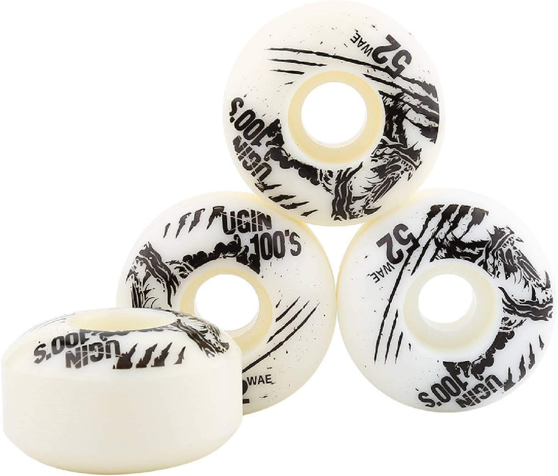 Load image into Gallery viewer, Skateboardwielen 52 x 30 mm 100A PU 4 stuks wit – vervangingswielen – skateboard accessoires
