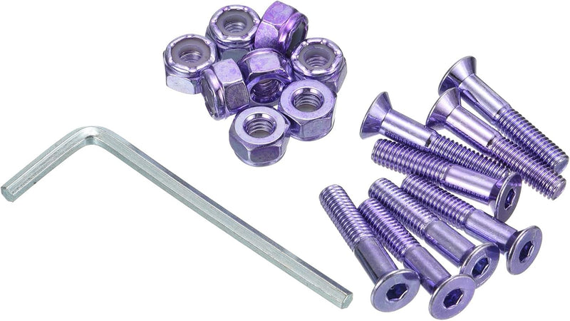 Carica immagine in Galleria Viewer, Skateboard hardware set 1 inch met schroeven moeren en inbussleutel paars – montagebouten – skate accessoires
