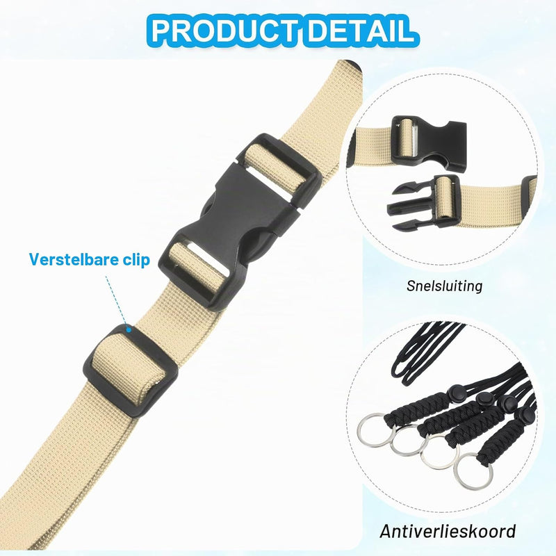 Load image into Gallery viewer, Verstelbare rugzak borstband set met snelgesp en veiligheidskoord – borstriem – outdoor accessoires

