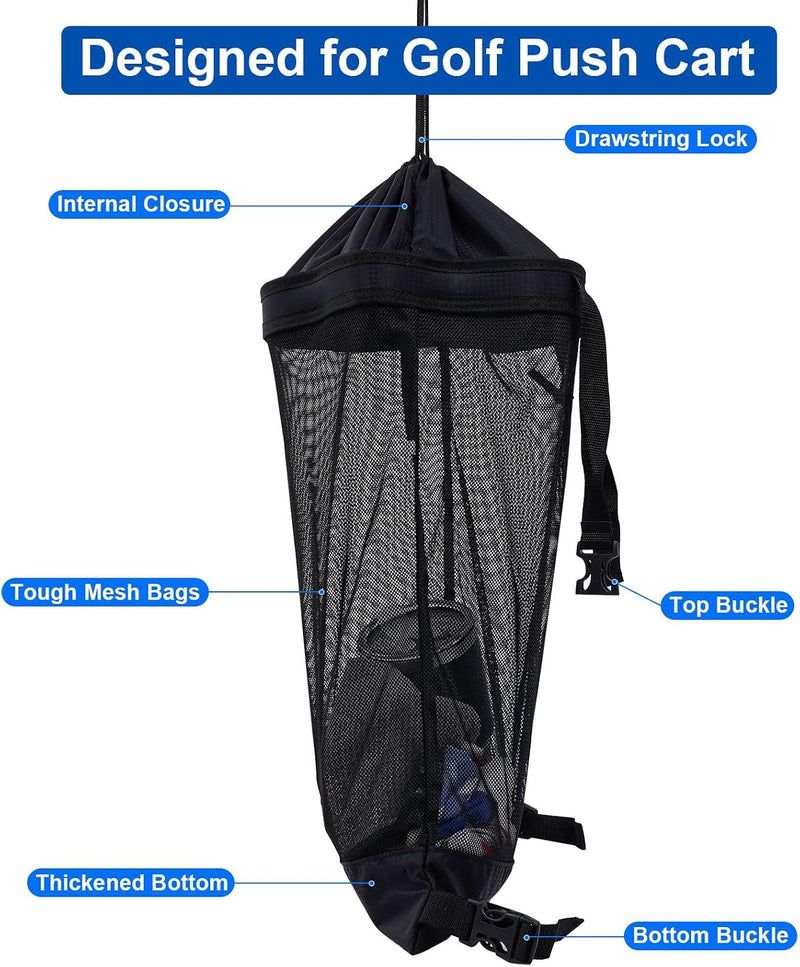 Load image into Gallery viewer, Golfkar opbergtas van stevig polyester met gaas en verstelbare bevestigingsriemen – golfkar organizer – golfopslag
