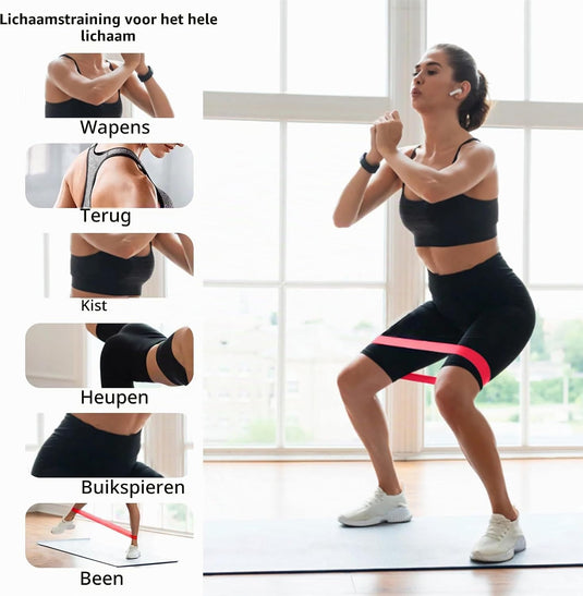 Resistance Band Set Van 5, Hoogwaardige Weerstandsbanden, Resistance Band Set Met Oefeninstructies En Draagtas, Gymnastiekband Voor Yoga, Pilates, Fitness, thuis trainen, stretchen