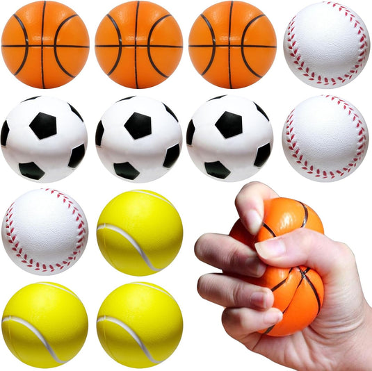 Mini schuimballen 12 stuks zachte sportballen van PU – stressballen – speelballen