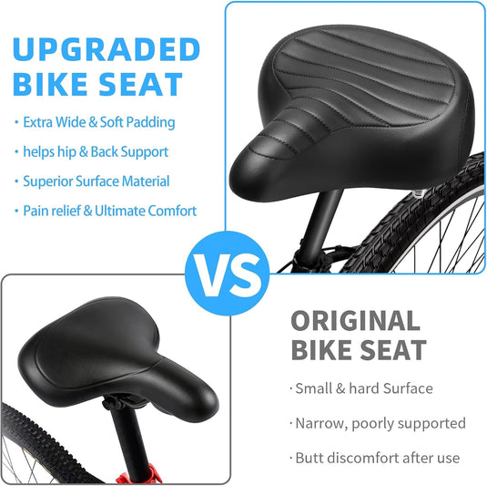 Breed comfortabel fietszadel bruin met dubbele vering