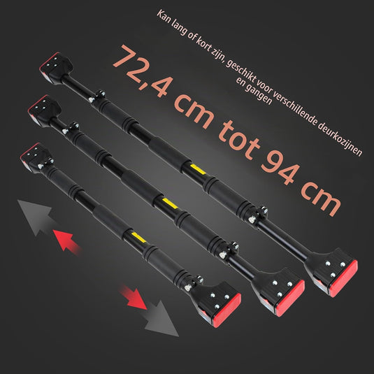 Verstelbare optrekstang voor deurkozijn 70-99 cm tot 150 kg rood – pull-up bar – krachttraining