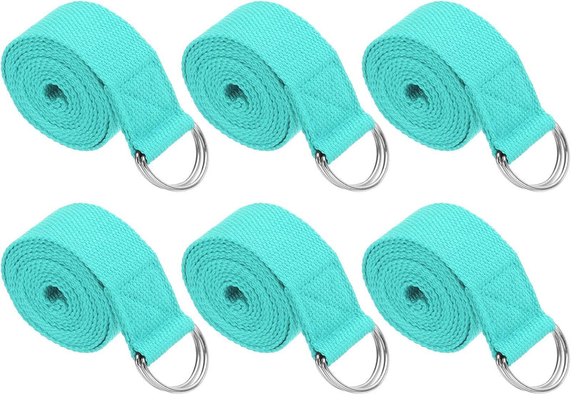 Laad afbeelding in Galerijviewer, Yogariemen 6 stuks 180 x 3,8 cm van katoen met D-ring bruin – stretchbanden – yoga pilates accessoires
