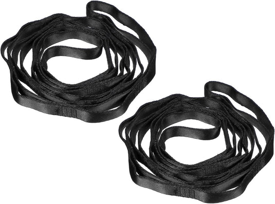 Sangles de suspension Daisy Chain 2 pièces 180 cm avec 12 boucles bleues – sangles en nylon réglables – accessoires de yoga aérien