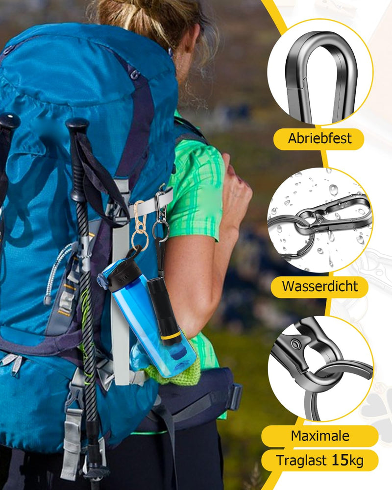 Chargez l'image dans la visionneuse de la galerie, Karabiner Sleutelhangers 3 Stuks met Sleutelring 4,7 cm – Sleutelhanger – Karabijnhaak
