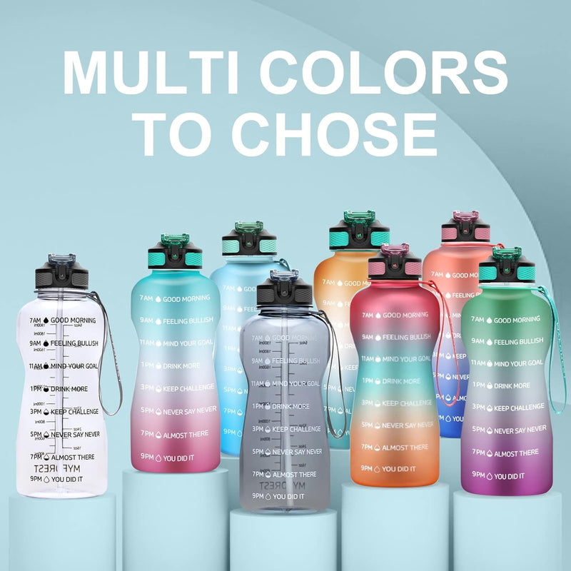 Load image into Gallery viewer, MYFOREST Water Bottle 2200 ml Large Sports Bottle 2.2 Litre, 100% Dishwasher Safe Time Marker for Motivational Hydration, BPA Free, Anti-Fall, Flip Up Nozzle

