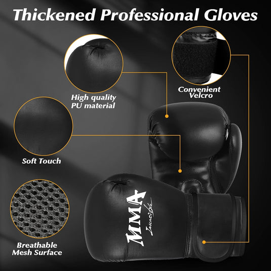 Ongevulde bokszakset 120 cm met handschoenen en reflexbal