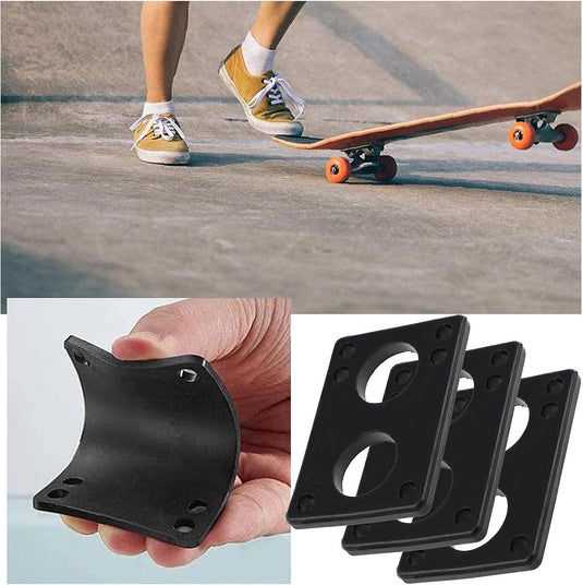 Skateboard riser pads set 6 mm zwart