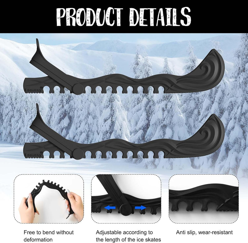 Laad afbeelding in Galerijviewer, Verstelbare schaatsbeschermers wit 27 cm – 1 paar
