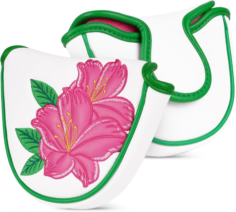 Chargez l'image dans la visionneuse de la galerie, Golf putter beschermhoes met bloemenborduurwerk en magneetsluiting voor hamerputters – mallet headcover – golfuitrusting
