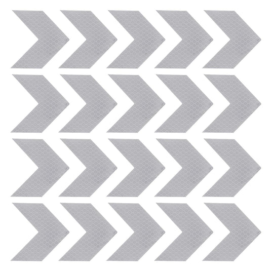Reflecterende pijlstickers 30 stuks 6 x 6 cm fluorescerend wit – veiligheidsstickers – fiets accessoires