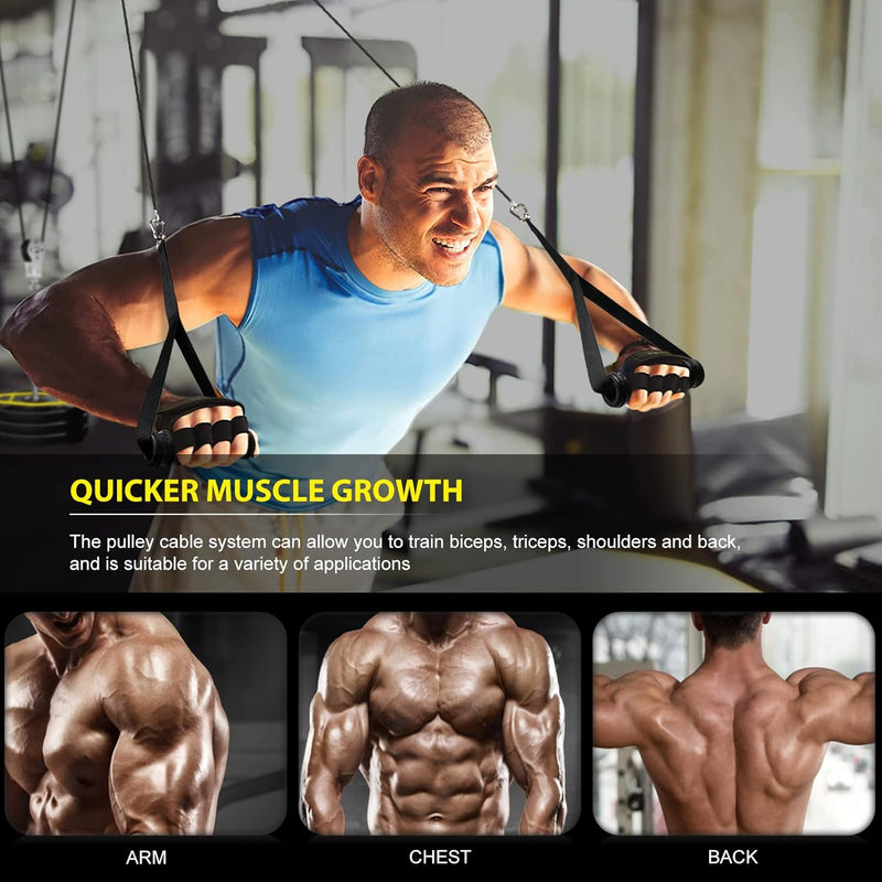 Load image into Gallery viewer, Weight Cable Pulley System Gym, Cable Weight Pulley System Attachments for Home Gym with Handle Pulley System Gym LAT Pull Down, Biceps Curl Workout
