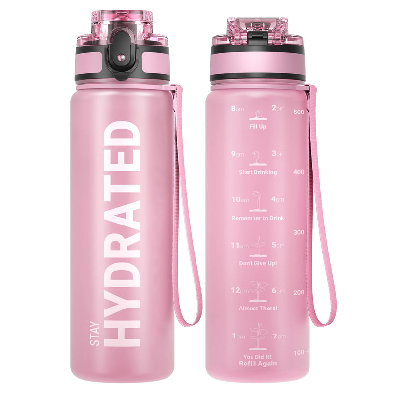 Load image into Gallery viewer, Drinkfles 750 ml BPA-vrij met tijdmarkeringen en lekvrije dop – waterfles – sportfles
