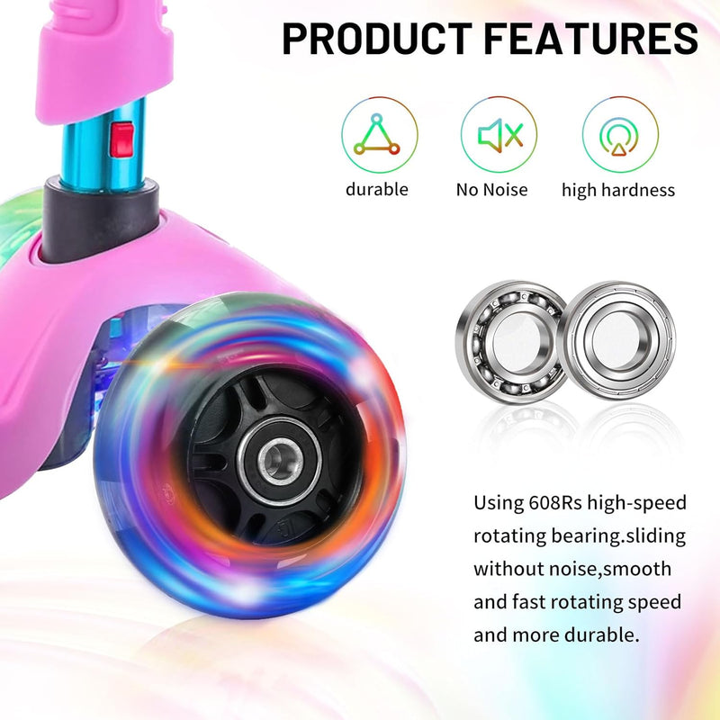 Load image into Gallery viewer, DBREAKS Lichtgevende stuntstep, wielen met ledverlichting, 100 mm, ABEC, 9 kogellagers, hardheid 88A, geschikt voor alle scooters (zwart)
