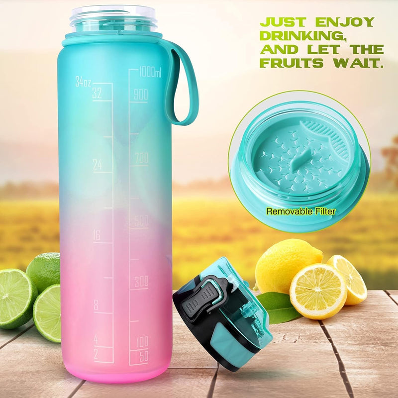 Chargez l'image dans la visionneuse de la galerie, Drinkfles 1 liter BPA-vrij met antislip grip en lekvrije sluiting – waterfles – sportfles
