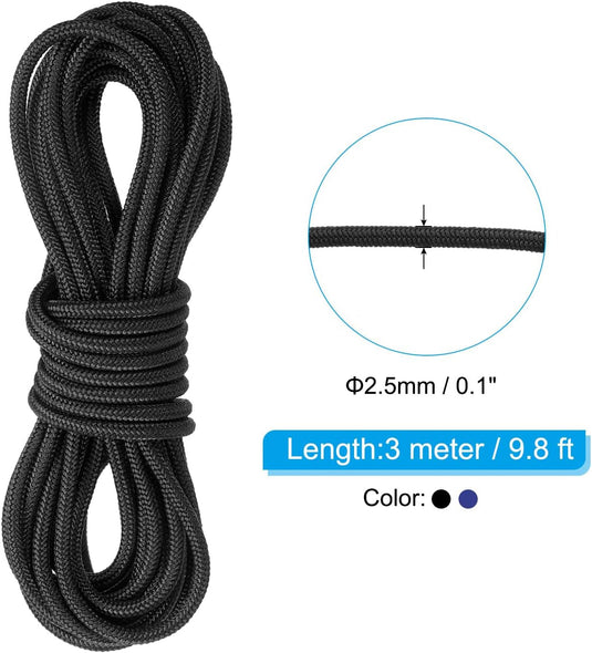 Boogschieten D-lus touw 3 m x 2,5 mm (2 stuks) - Polypropeen D-ring release koord - Compound boog pees accessoire