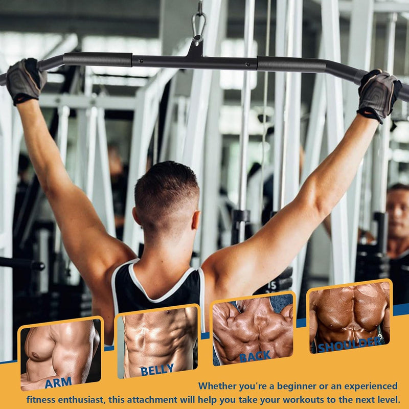 Laad afbeelding in Galerijviewer, Lat pulldown bar 40 of 102 cm met schuimhandgrepen tot 150 kg – kabelstang – biceps triceps stang
