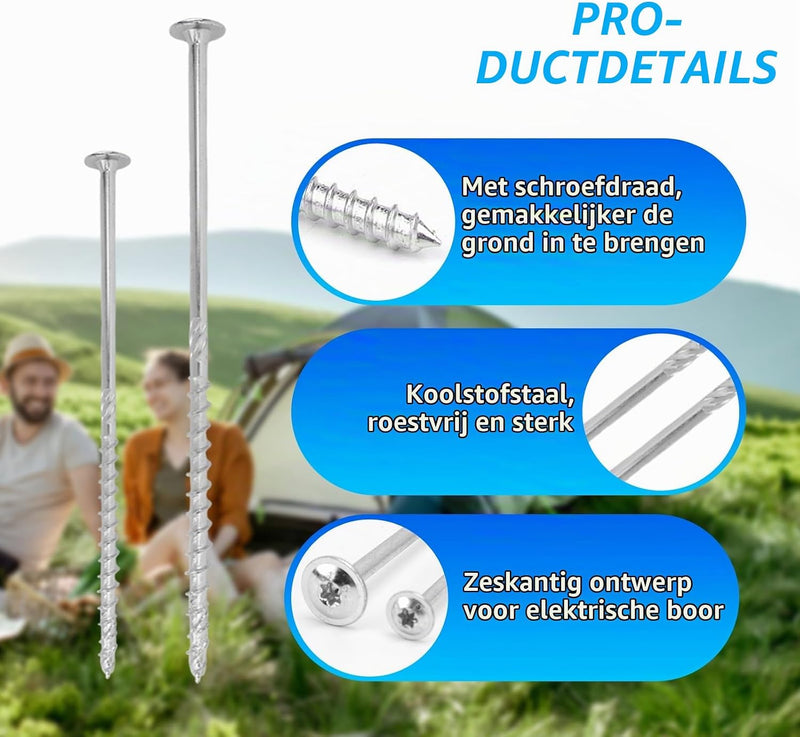 Laden Sie das Bild in Galerie -Viewer, U-vormige grondankers 4 stuks 30 cm van gepoedercoat staal – tuinankers – trampoline haringen
