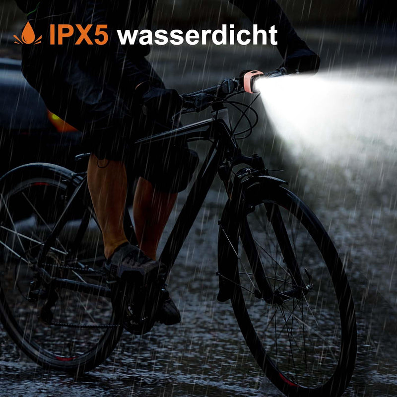 Load image into Gallery viewer, Antimi Fahrradleuchten-Set, StVZO-zugelassen Beleuchtungsset Led IPX5 Frontlicht + Rücklicht Fahrradlicht Set USB Typ C
