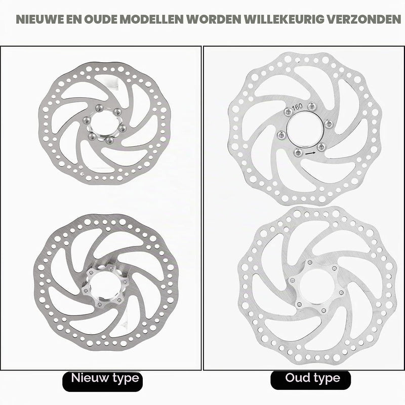 Laad afbeelding in Galerijviewer, Fietsremschijf 160 mm van roestvrij staal met flensadapter en 6 bevestigingsbouten – remrotor – schijfremonderdelen
