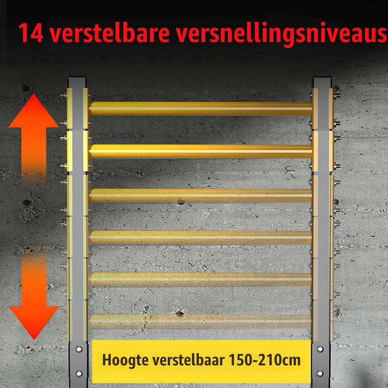 Laad afbeelding in Galerijviewer, Vrijstaand pull-up station verstelbaar 150-210 cm tot 200 kg – optrekstang – krachtstation
