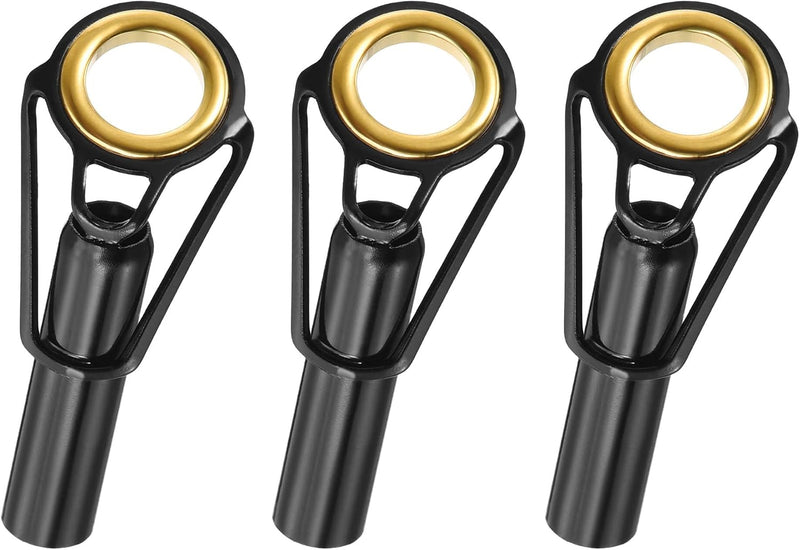 Laad afbeelding in Galerijviewer, Hengel topogen 3 stuks 1 mm van roestvrij staal zwart-goud – hengeltop reparatieset – visaccessoires
