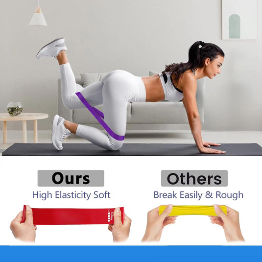 Resistance Band Set Van 5, Natuurlijk latex Weerstandsbanden, Resistance Band Set Met Oefeninstructies En Draagtas, Gymnastiekband Voor Yoga, Pilates, Fitness, thuis trainen, stretchen