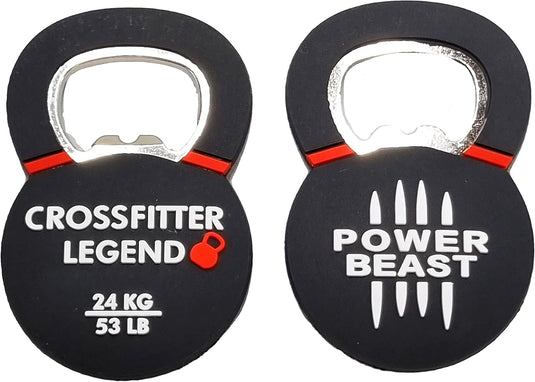 Bieropener Kettlebell, Flesopener Crossfit, flessenopener Kettlebell. Handschoenen voor Crossfit, Polsverbanden, Tape Crossfit.