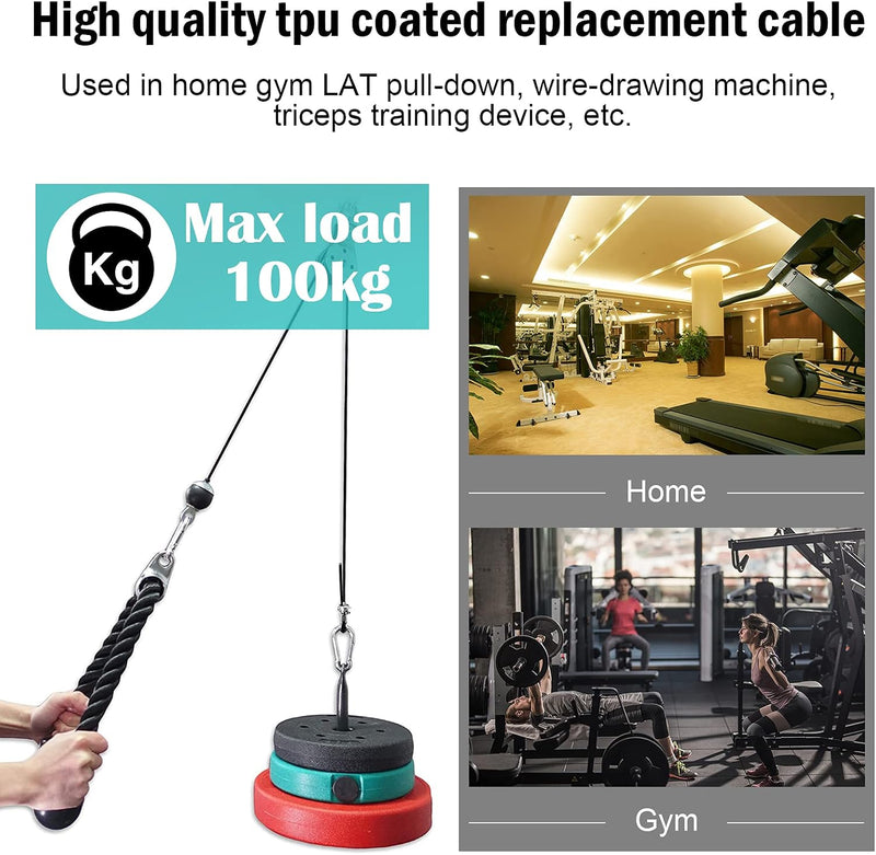 Load image into Gallery viewer, 2 m Fitness Stalen Kabel Fitness Gym Vervanging Kabel Thuis Gym Kabel Accessoires Fitness Katrol Kabel Systeem Heavy Duty Stalen Kabel Voor Thuis Gym
